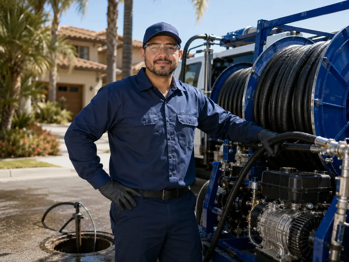 Hydro jet sewer cleaning in Adelanto